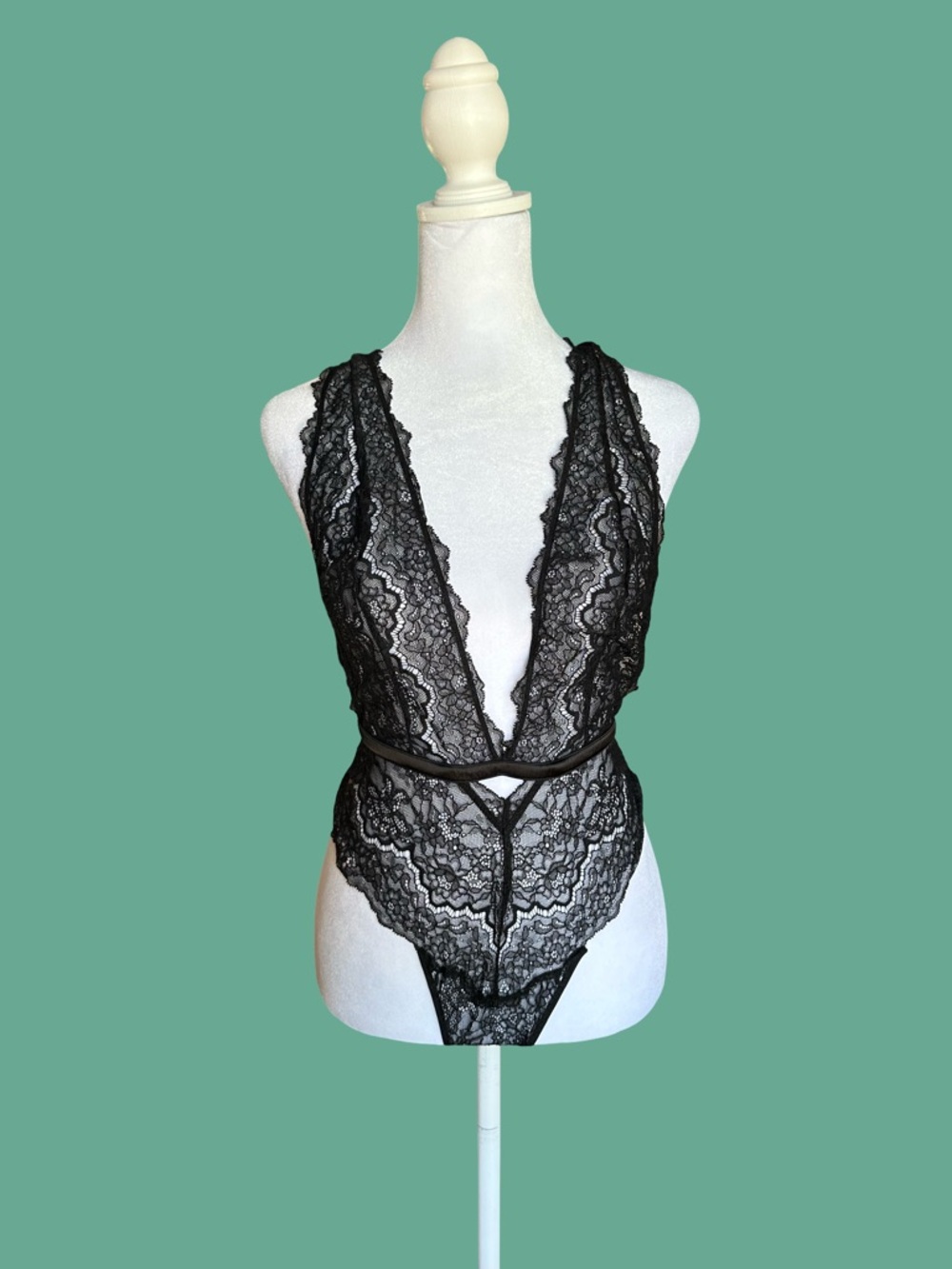 Victoria's Secret Black Lace Plunge Teddy
